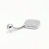 925 Silver Belly Ring with CZ Navel Piercing Jewelry