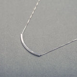 925 Silver Bend Necklace Choker For Women Lady Gift
