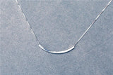 925 Silver Bend Necklace Choker For Women Lady Gift