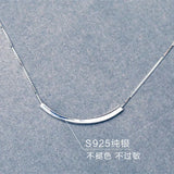 925 Silver Bend Necklace Choker For Women Lady Gift