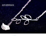 925 Silver Bird Branches Necklace Pendant Gift