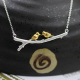 925 Silver Birdie Necklace Pendant Women Lady Gift