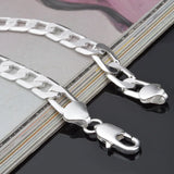 925 Sterling Silver Side Lobster Buckle Bracelet Men's Women's Jewelry