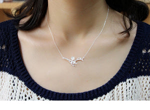 925 Silver Floral Necklace for Women