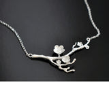 925 Silver Floral Necklace for Women