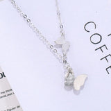 925 Silver Butterfly Necklace for Women Lady Gift