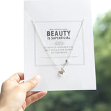 925 Silver Butterfly Necklace for Women Lady Gift