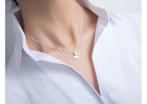 925 Silver Butterfly Necklace for Women Lady Gift