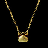 925 Silver Cat's Paw Necklace Pendant Women Lady Gift