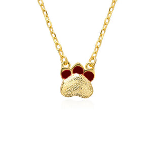 925 Silver Cat's Paw Necklace Pendant Women Lady Gift