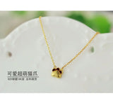 925 Silver Cat's Paw Necklace Pendant Women Lady Gift