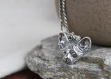 925 Sterling Silver Cat Women Pendant Tag Charm