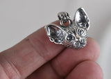 925 Sterling Silver Cat Women Pendant Tag Charm