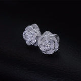 925 Silver Flower Jewelry Set for Women Retro Wedding Accessories