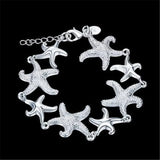 925 Silver Starfish Bracelet for Women Wedding Party