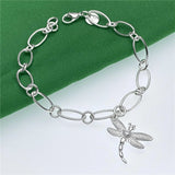 925 Silver Heart Charm Bracelet 8inches