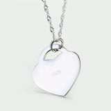 925 Silver Choker Necklace Heart Pendant Moon and Back