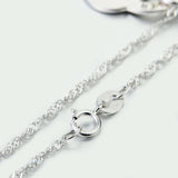 925 Silver Choker Necklace Heart Pendant Moon and Back