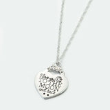 925 Silver Choker Necklace Heart Pendant Moon and Back