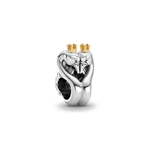 925 Silver Beaded Heart Birthday Candle Charm for Jewelry DIY