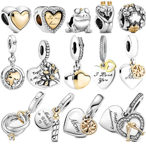 925 Silver Beaded Heart Birthday Candle Charm for Jewelry DIY