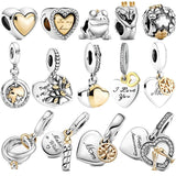 925 Silver Beaded Heart Birthday Candle Charm for Jewelry DIY