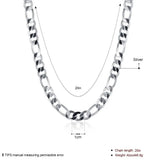925 Sterling Silver 10MM Chain Necklace 20/24 Inch Wedding Jewelry
