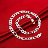925 Sterling Silver 10MM Chain Necklace 20/24 Inch Wedding Jewelry