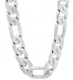 925 Silver 12MM Chain Necklace Men 18-30 Inches