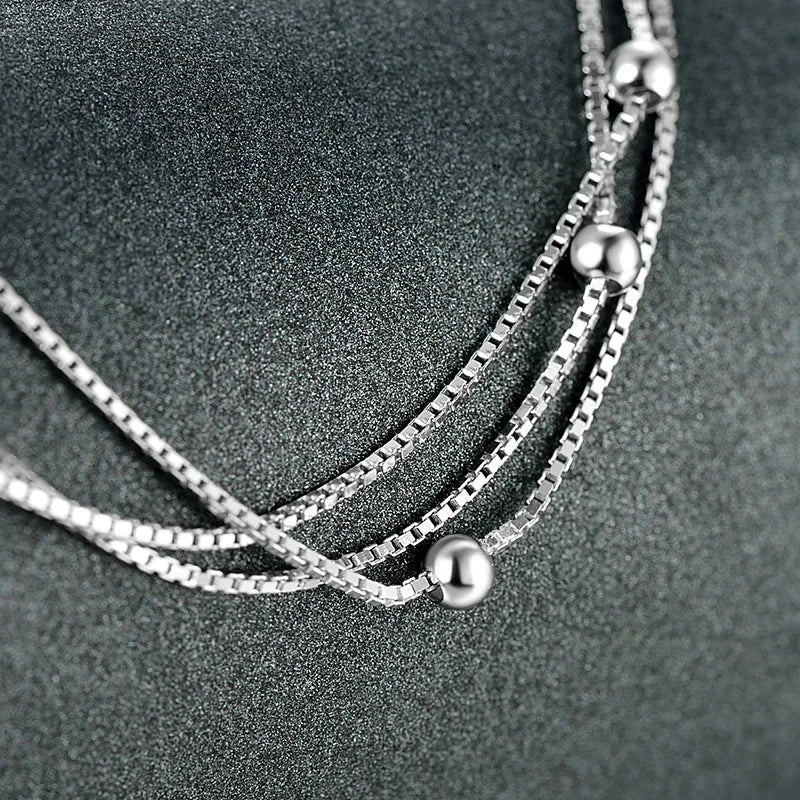 925 Silver Anklet Lucky Beads Enkelbandje