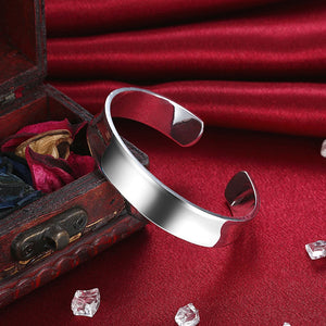 925 Silver cuff bangle Bracelets for Women noble Jewelry Wedding Party