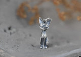 925 Sterling Silver Cat Pendant Charm Necklace