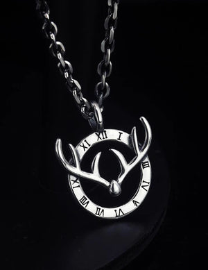 925 Silver deer horn Pendant charm men women