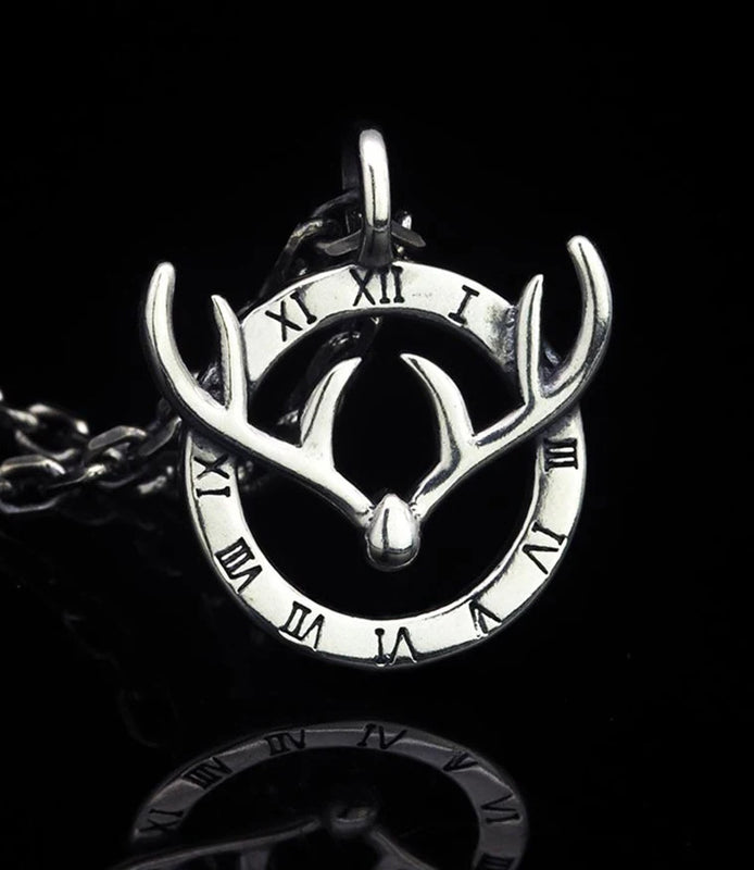 925 Silver deer horn Pendant charm men women
