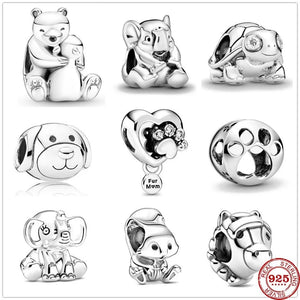 925 Sterling Silver Animal Bead Pendant Charms for Bracelet DIY Jewelry