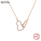 925 Silver Double Gourd Necklace Choker for Women Fine Jewelry Singapore Chomel
