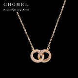 925 Silver Double Necklace Choker Ins Full Diamond Singapore Chomel Fine Jewelry