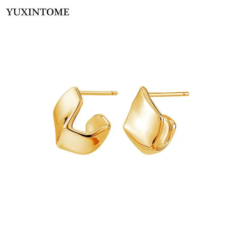 925 Silver Origami Geometric Stud Earrings