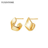 925 Silver Origami Geometric Stud Earrings