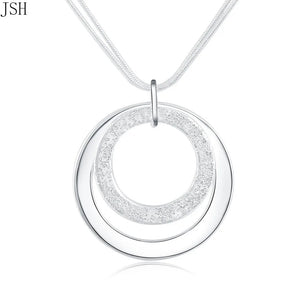 925 Sterling Silver circle Necklace 18 inches jewelry