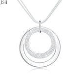 925 Sterling Silver circle Necklace 18 inches jewelry