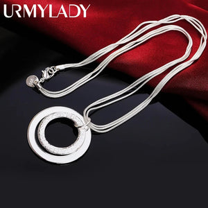 925 Silver Charm Necklace 18 Inches Wedding Circle Jewelry