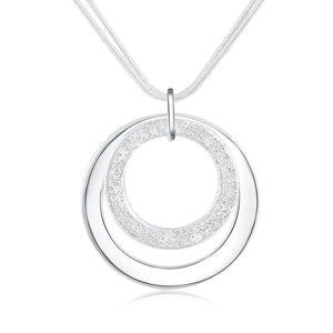 925 Silver Charm Necklace 18 Inches Wedding Circle Jewelry