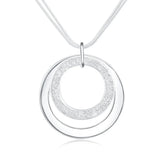 925 Silver Charm Necklace 18 Inches Wedding Circle Jewelry