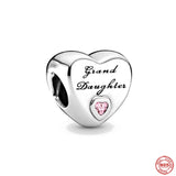 925 Silver Family Heart Letter Charms for Bracelet Making