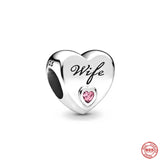 925 Silver Family Heart Letter Charms for Bracelet Making