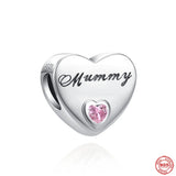 925 Silver Family Heart Letter Charms for Bracelet Making