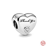 925 Silver Family Heart Letter Charms for Bracelet Making