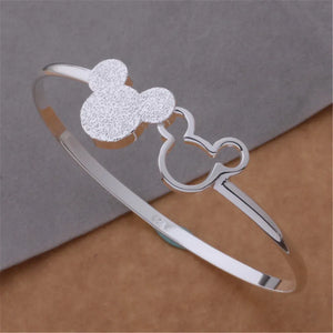 925 Silver Mickey Bangle Bracelet for Women