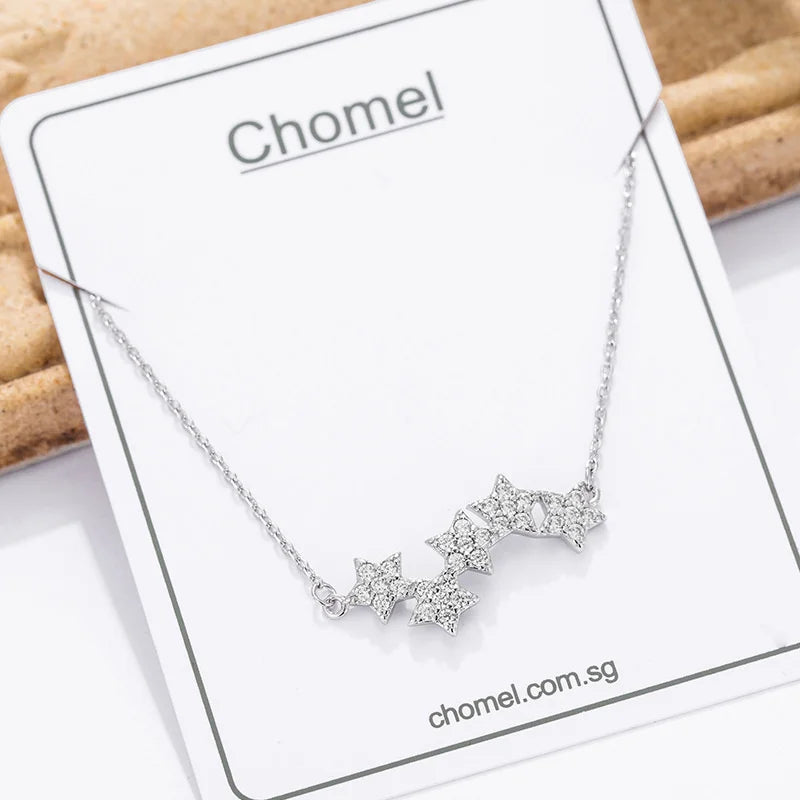 925 Silver 5 Star Necklace Women Singapore Fine Jewelry